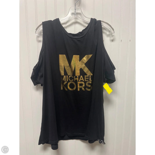 Top Short Sleeve By Michael By Michael Kors In Black & Gold, Size: 3x