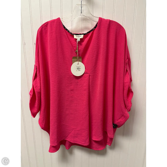 Top Short Sleeve By Umgee In Pink, Size: M