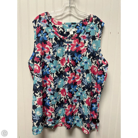 Top Sleeveless By Cj Banks In Floral Print, Size: 2x