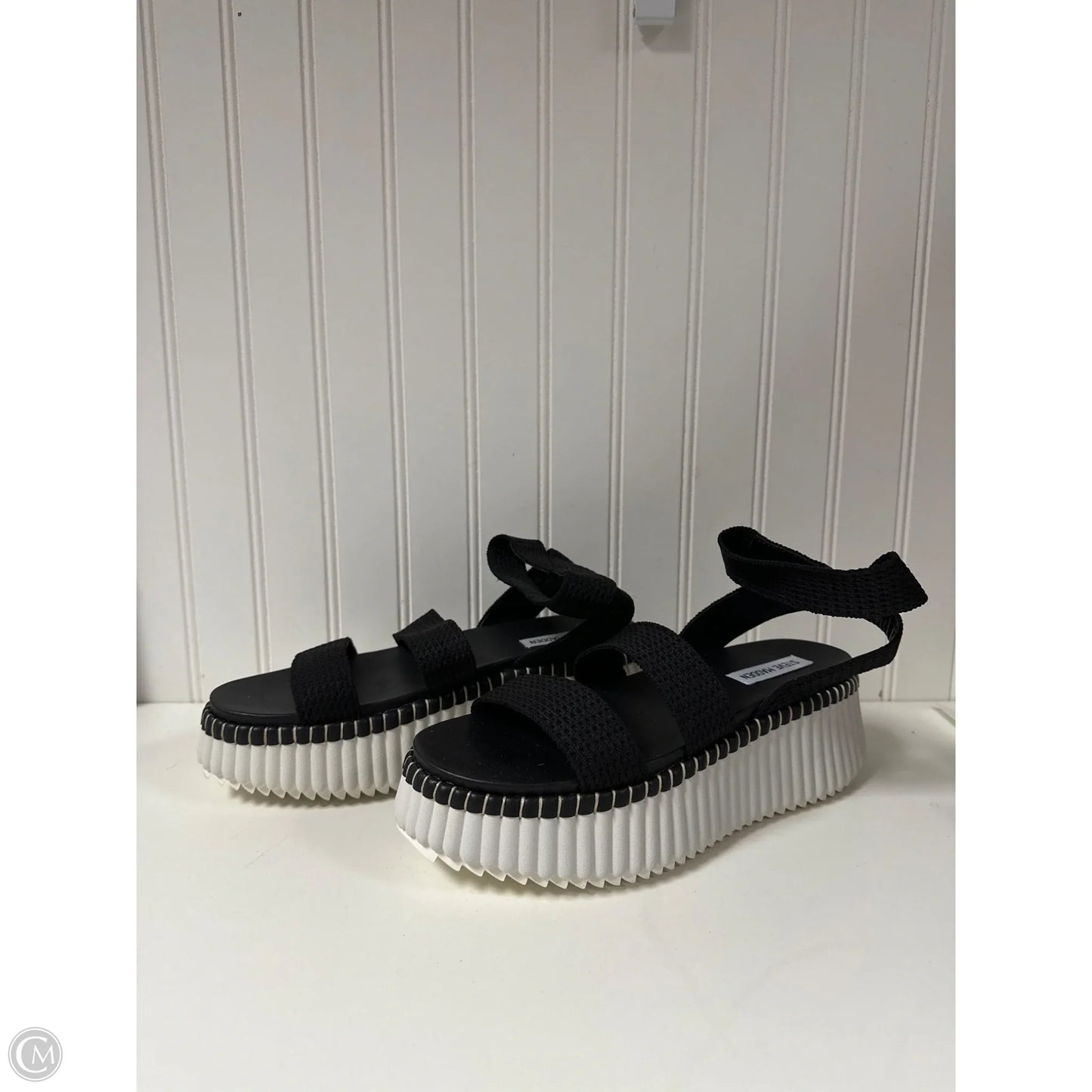 Sandals Heels Platform By Steve Madden In Black, Size: 9