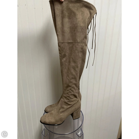 Boots Over-the-knee Heels By Steve Madden In Taupe, Size: 12
