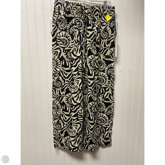 Pants Linen By Nicole By Nicole Miller In Black & Cream, Size: 8