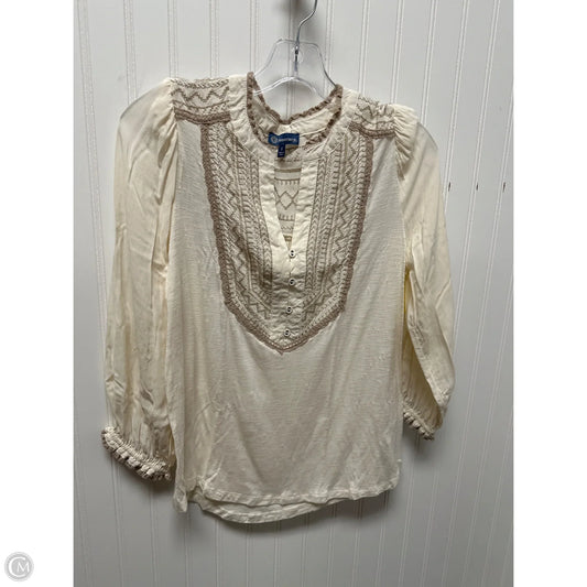 Top Long Sleeve By Democracy In Cream, Size: S