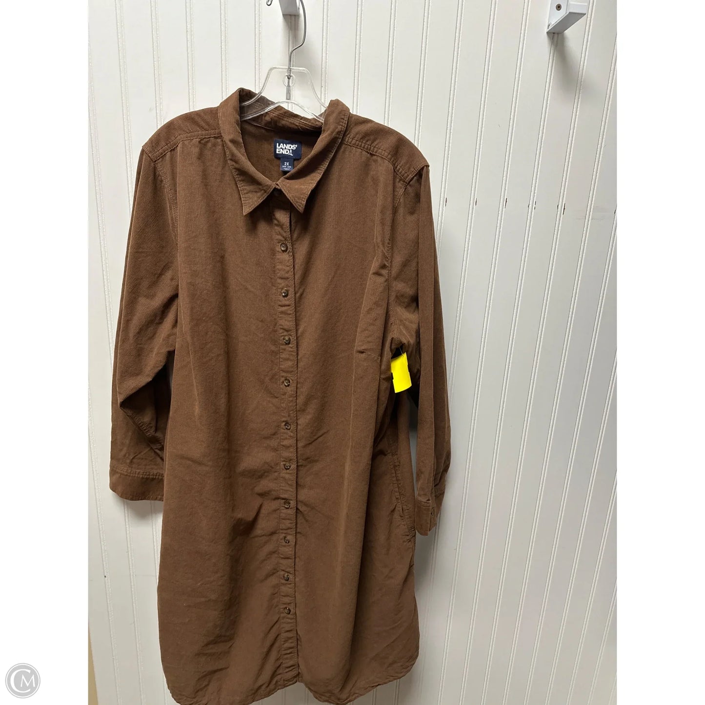 Dress Casual Midi By Lands End In Brown, Size: 2x