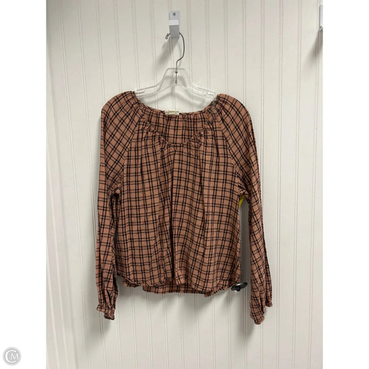 Top Long Sleeve By Ana In Tan, Size: L