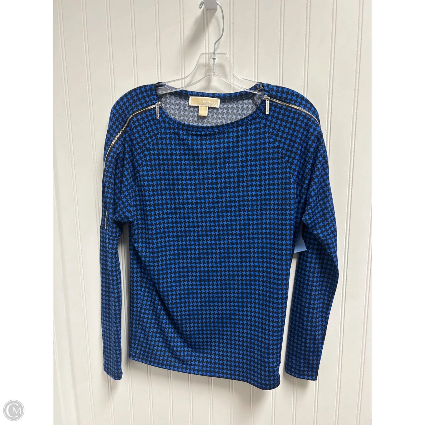 Top Long Sleeve Basic By Michael By Michael Kors In Black & Blue, Size: Xs