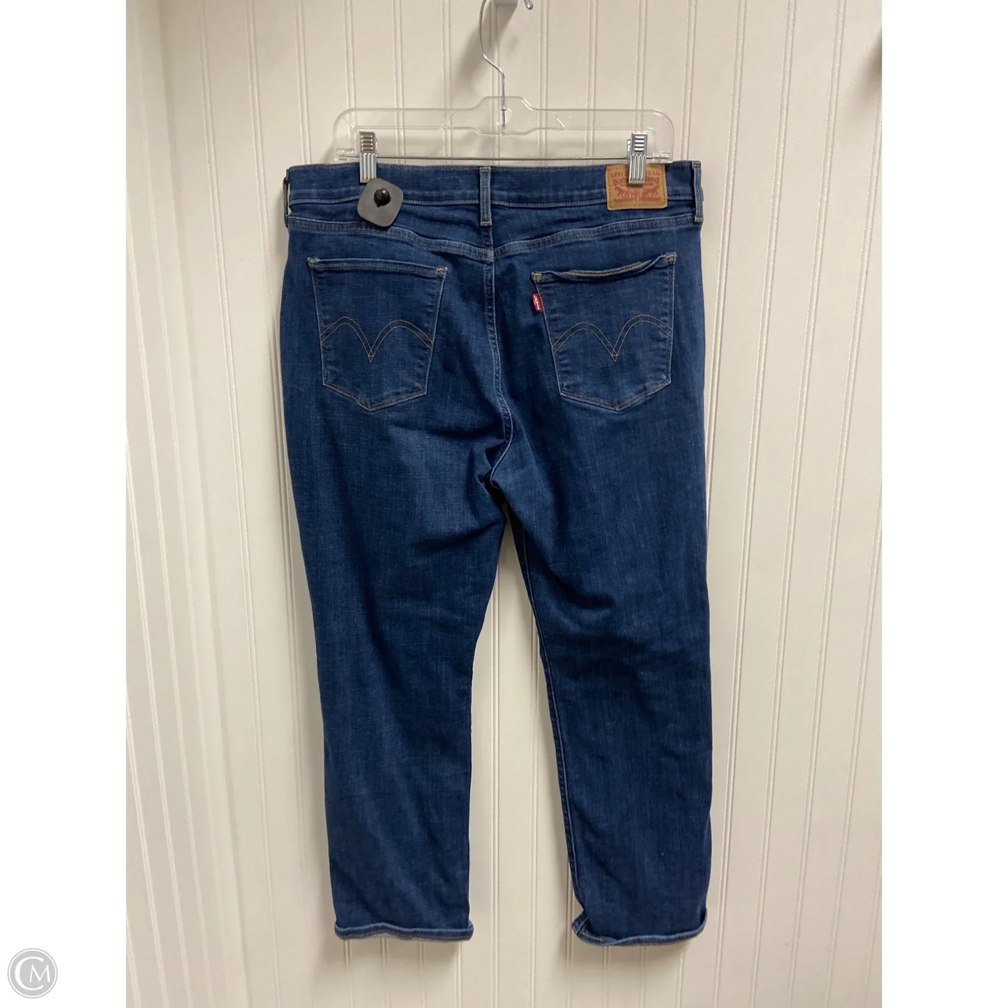 Jeans Straight By Levis In Blue Denim, Size: 14
