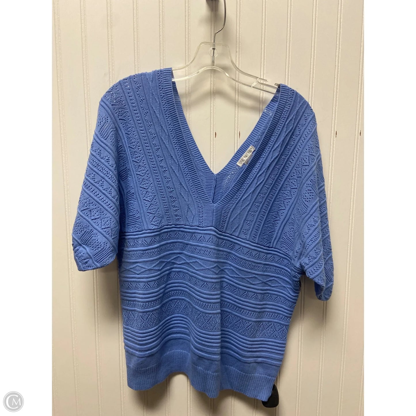 Sweater Short Sleeve By Venus In Blue, Size: L