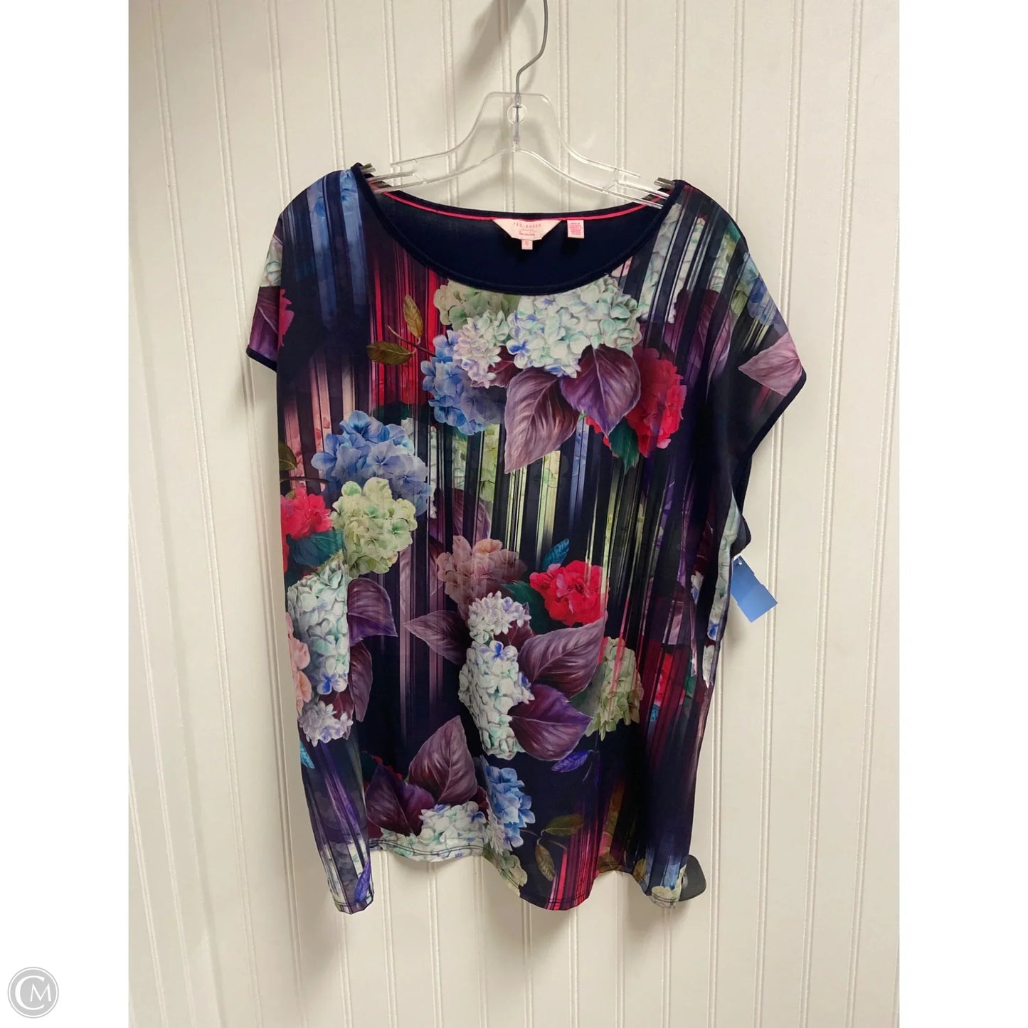 Top Short Sleeve By Ted Baker In Navy, Size: Xl