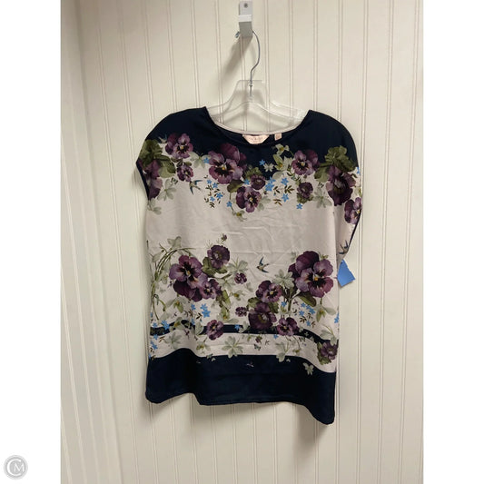 Top Short Sleeve By Ted Baker In Blue & Purple, Size: L