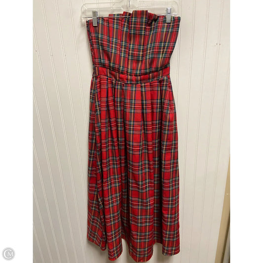 Dress Party Midi By Entro In Plaid Pattern, Size: S