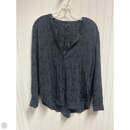 Top Long Sleeve By Adrianna Papell In Navy, Size: M
