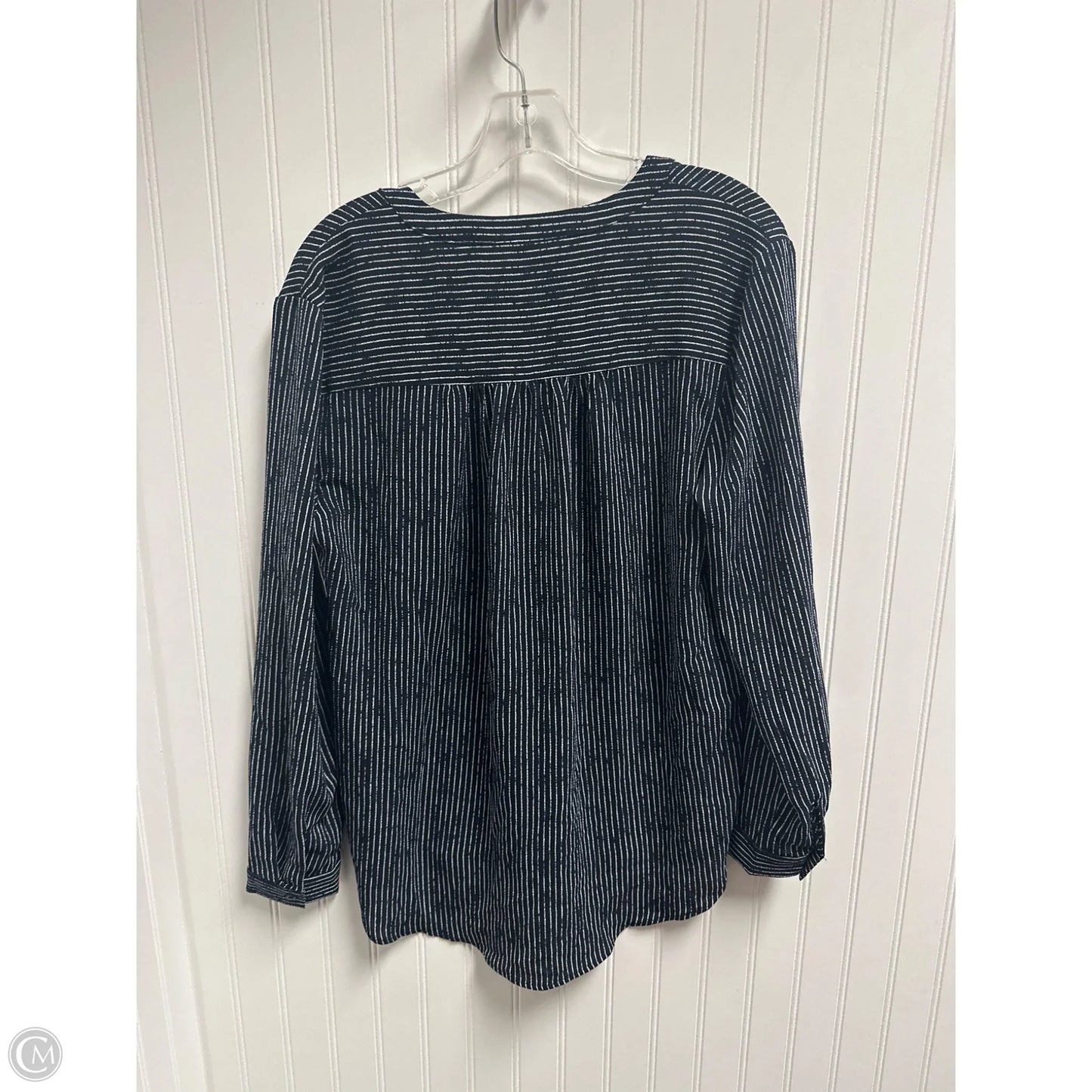 Top Long Sleeve By Adrianna Papell In Navy, Size: M
