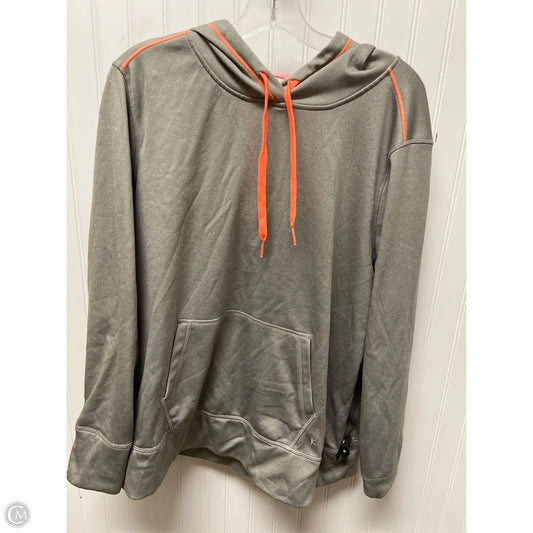 Athletic Top Long Sleeve Hoodie By Danskin In Grey, Size: 1x