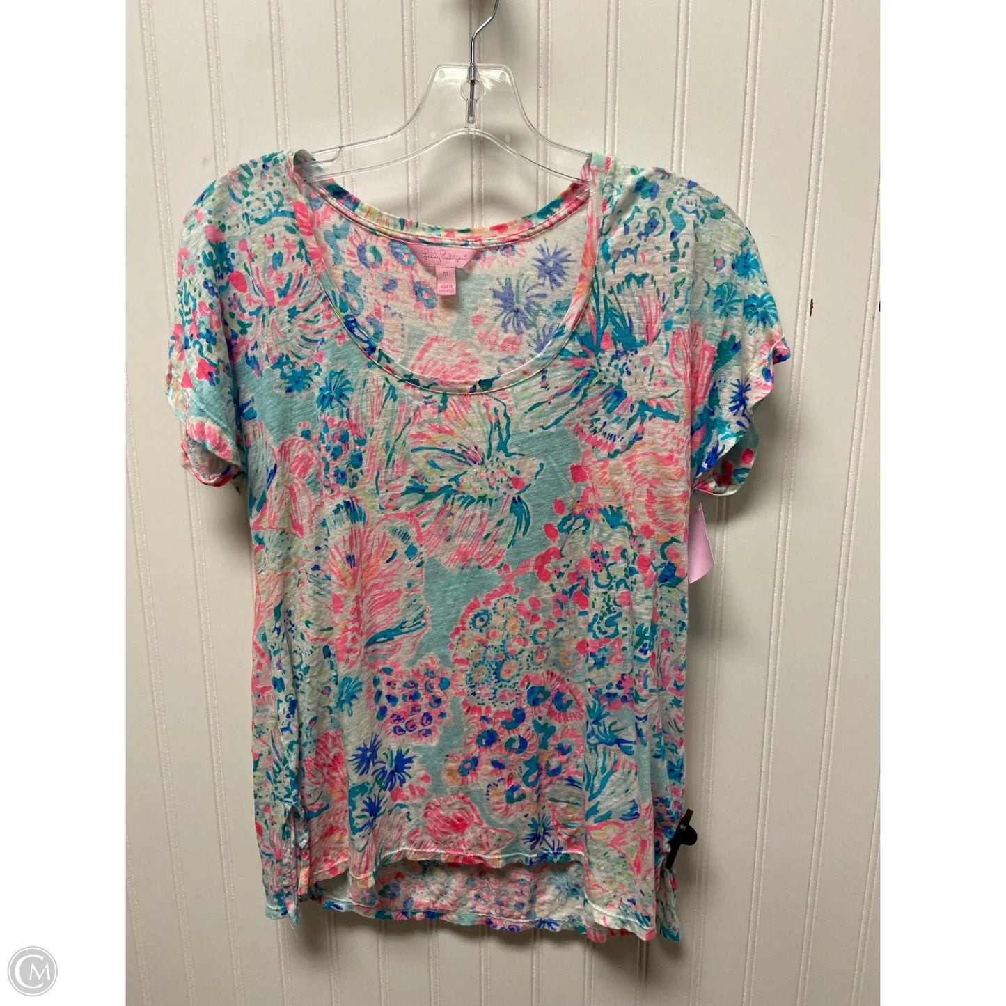 Top Short Sleeve Designer By Lilly Pulitzer In Multi-colored, Size: M