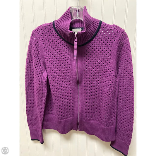 Sweater Cardigan By Talbots In Purple, Size: M