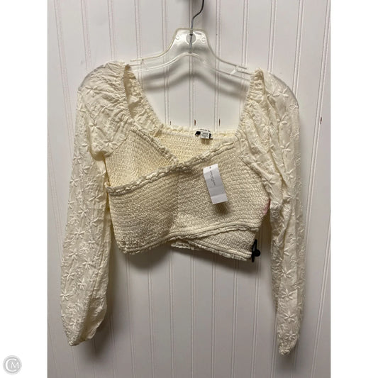 Top Long Sleeve By American Eagle In Cream, Size: M