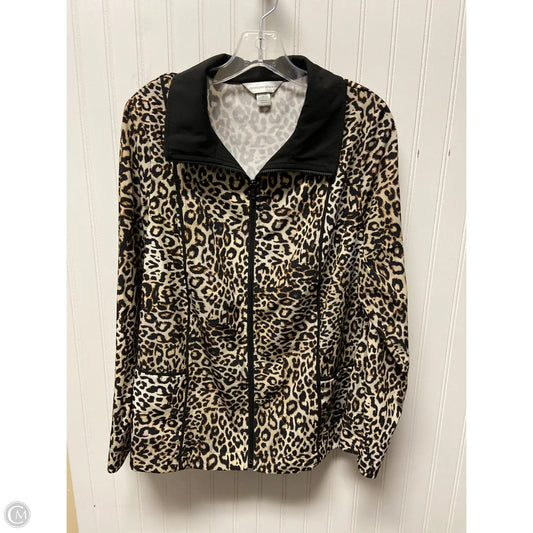 Jacket Shirt By Christopher And Banks In Animal Print, Size: L