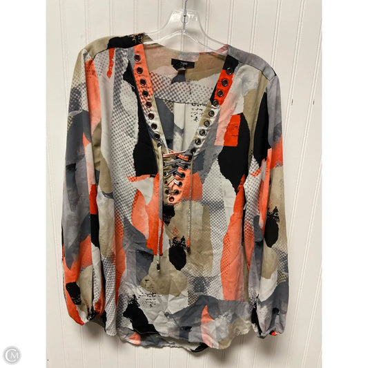 Top Long Sleeve By Alfani In Multi-colored, Size: 1x