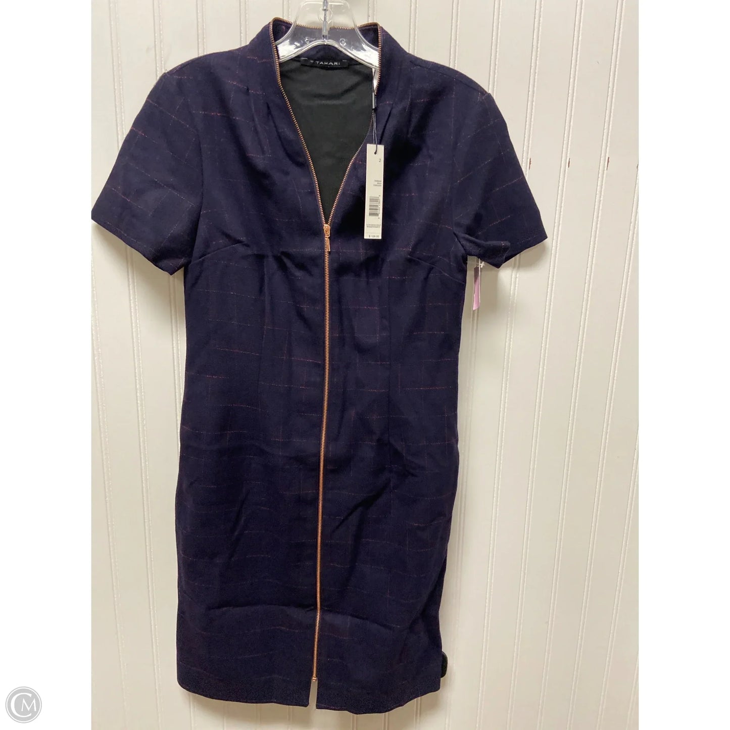 Dress Work By Tahari In Navy, Size: Xs