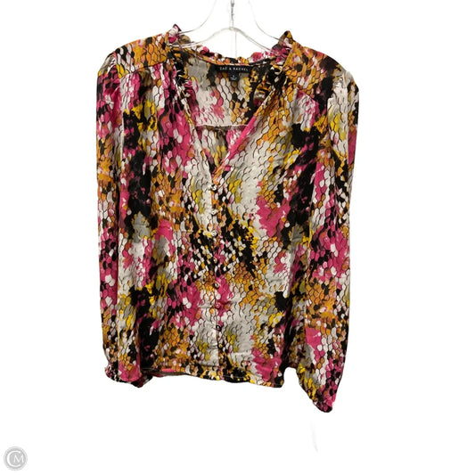 Top Long Sleeve By Zac And Rachel In Black & Pink, Size: S