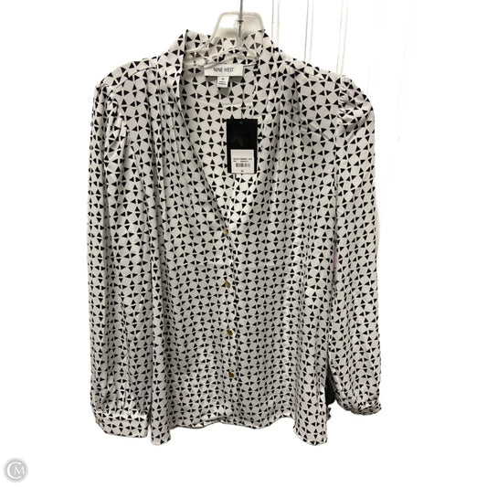 Top Long Sleeve By Nine West In Black & White, Size: M