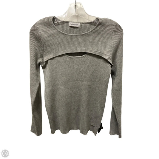 Sweater By Calvin Klein In Grey, Size: S