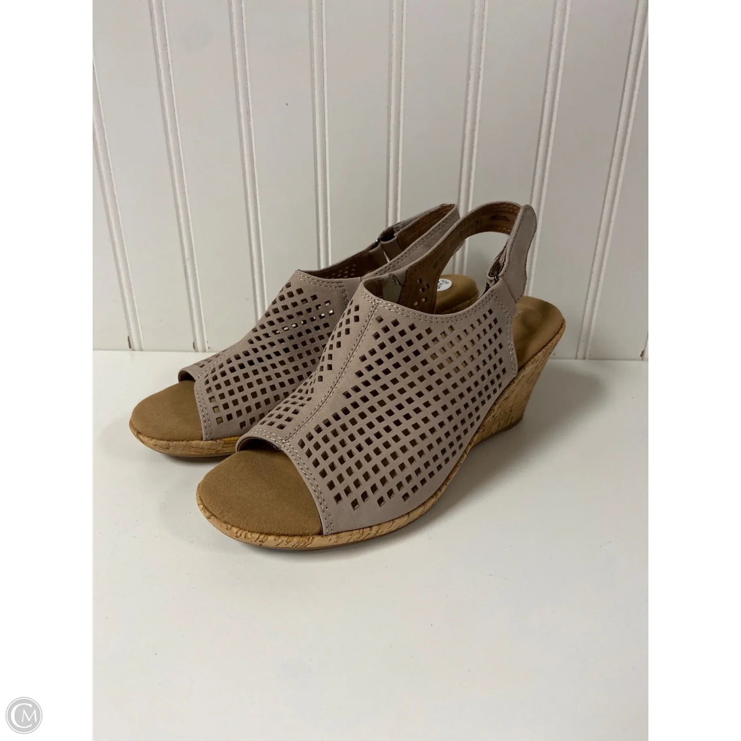 Sandals Heels Wedge By Rockport In Taupe, Size: 6.5
