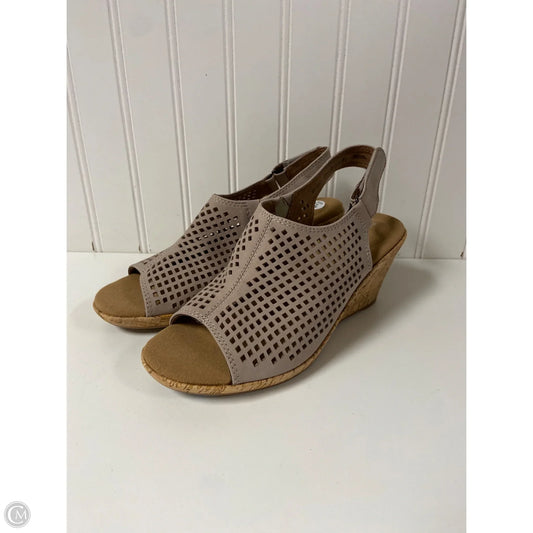 Sandals Heels Wedge By Rockport In Taupe, Size: 6.5
