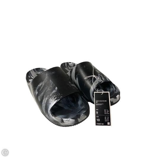 Sandals Flats By Adidas In Black & Grey, Size: 10