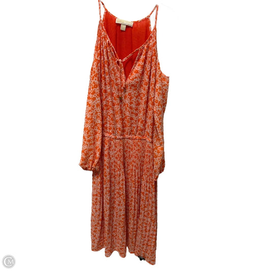Dress Casual Midi By Michael By Michael Kors In Orange, Size: M