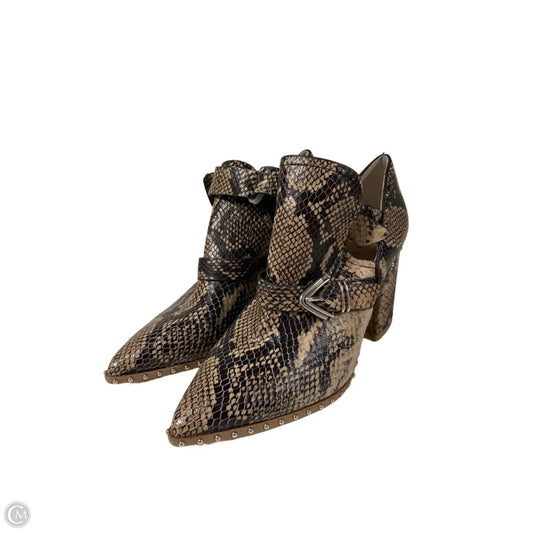 Boots Ankle Heels By Gianni Bini In Snakeskin Print, Size: 7.5