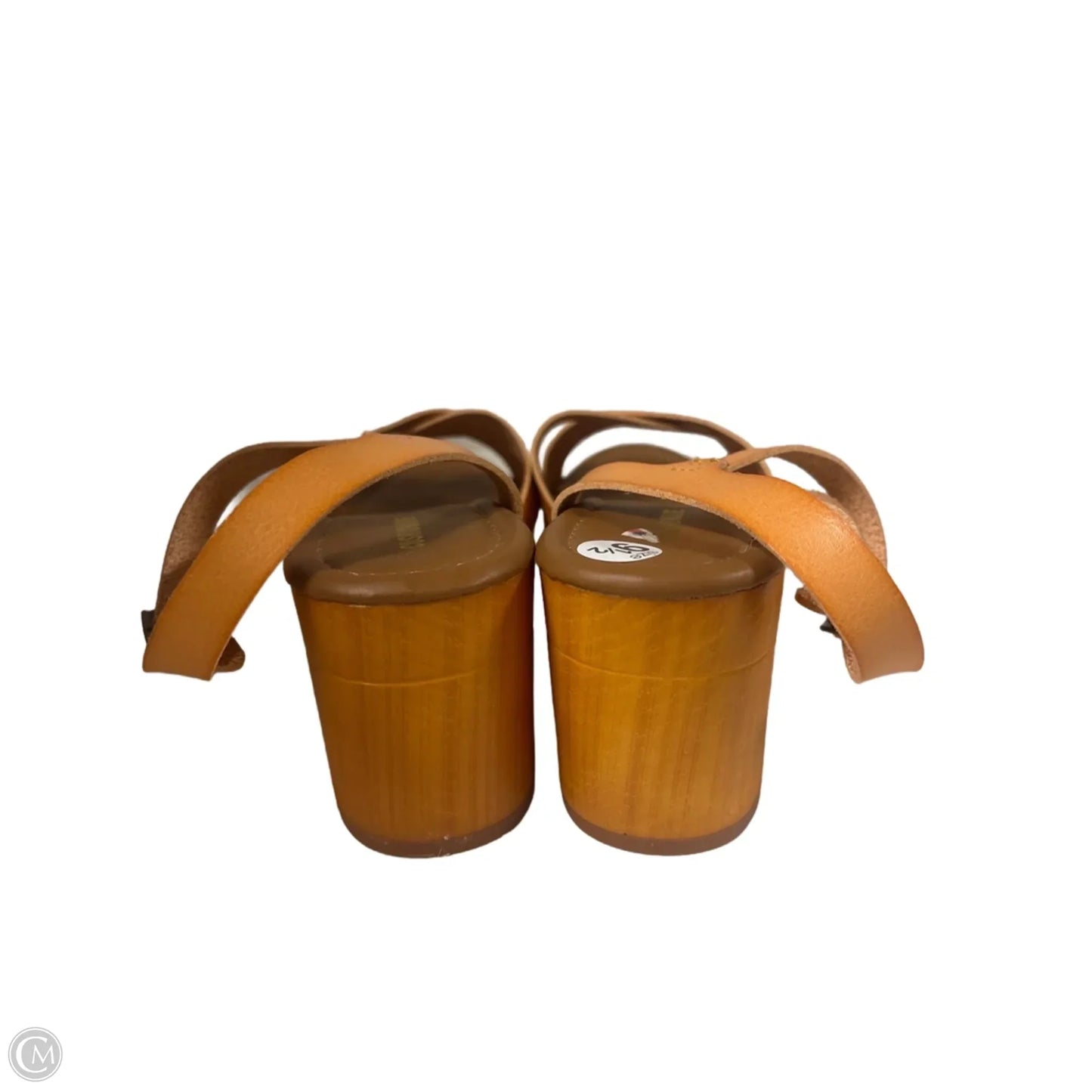 Sandals Heels Block By Cushionaire In Yellow, Size: 9.5