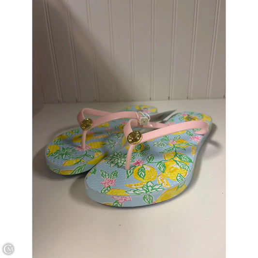 Sandals Designer By Lilly Pulitzer In Blue & Pink, Size: 9.5
