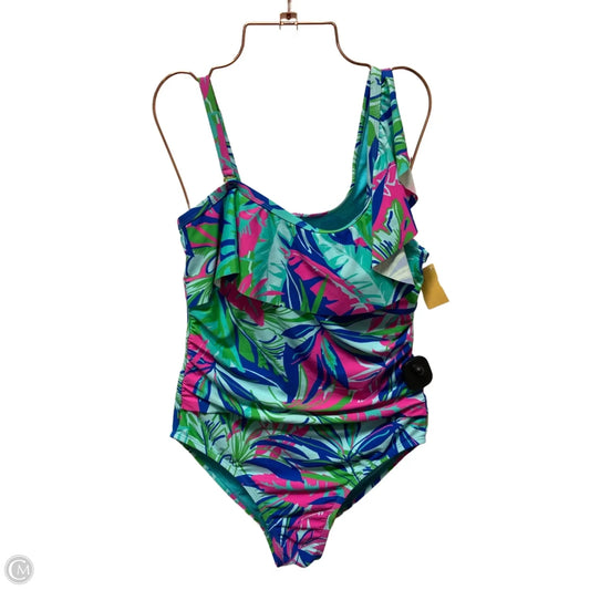 Swimsuit By Kathy Ireland In Blue & Pink, Size: M