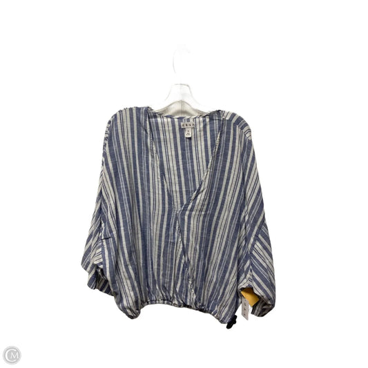 Top Short Sleeve By Dash In Blue & White, Size: 1x