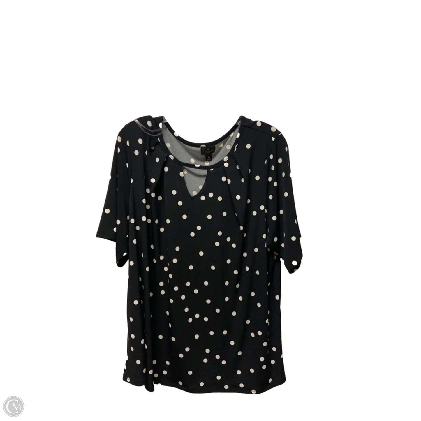 Top Short Sleeve By Worthington In Polkadot Pattern, Size: 1x