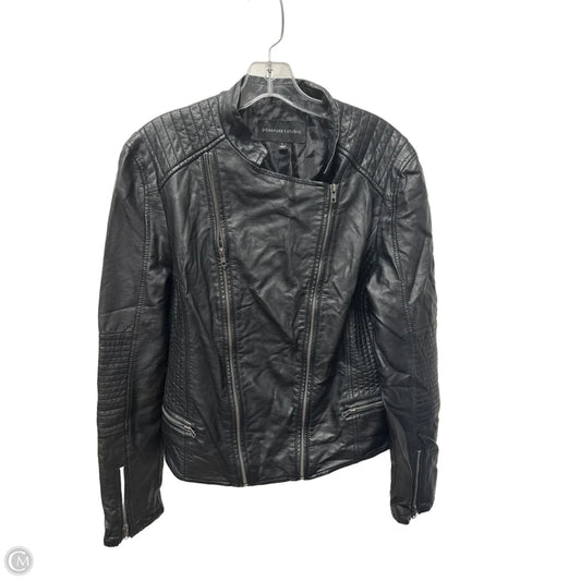 Jacket Moto By Signature Studio In Black, Size: L