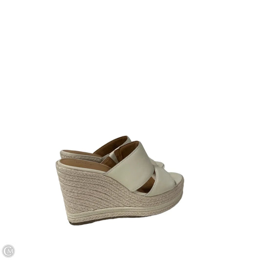 Sandals Heels Wedge By Crown And Ivy In Cream, Size: 8.5