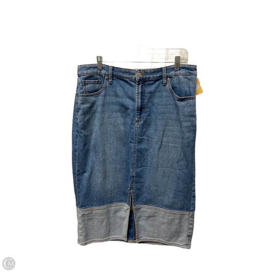 Skirt Midi By Chicos In Blue Denim, Size: 14
