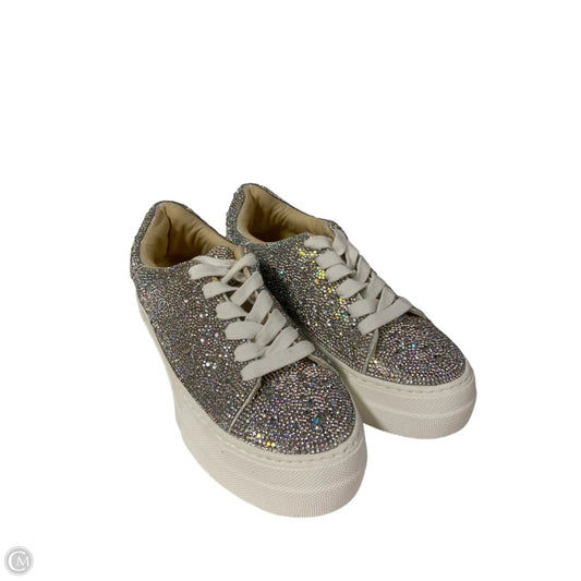 Shoes Sneakers By Betsey Johnson In Silver, Size: 6