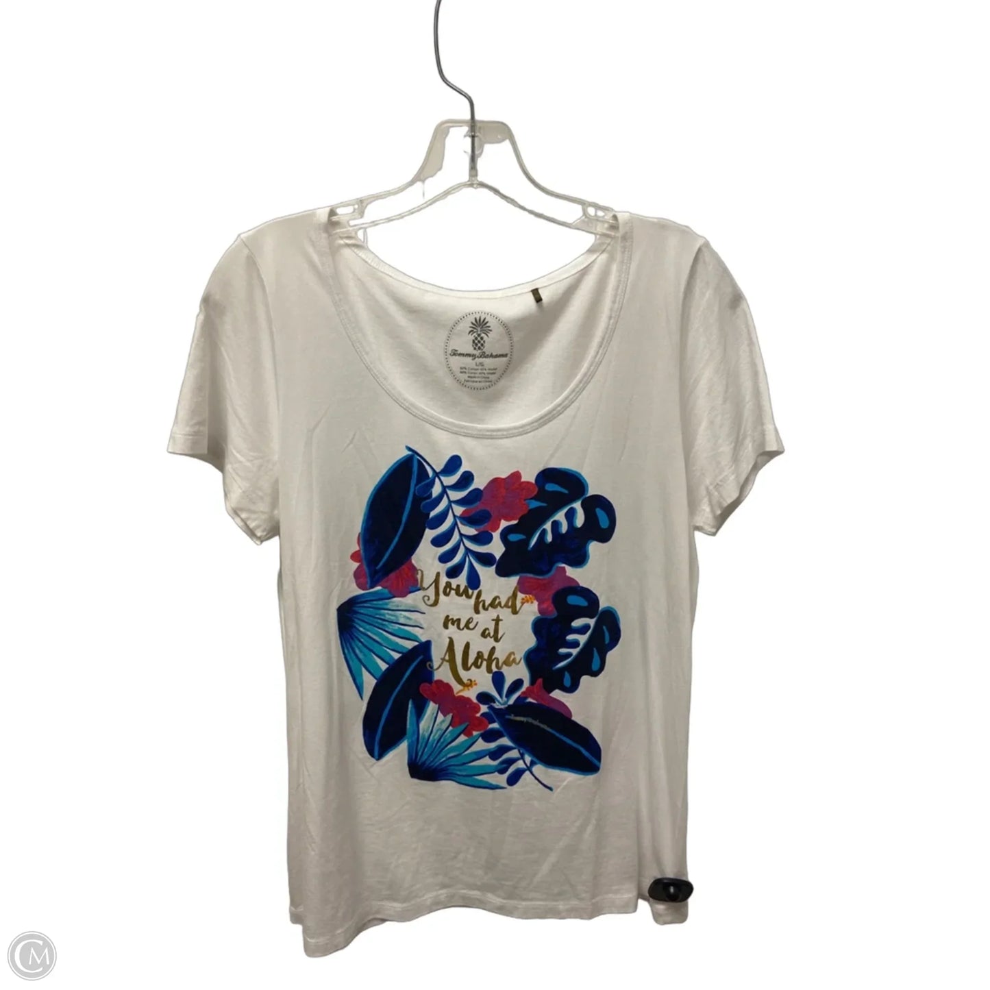Top Short Sleeve By Tommy Bahama In White, Size: L