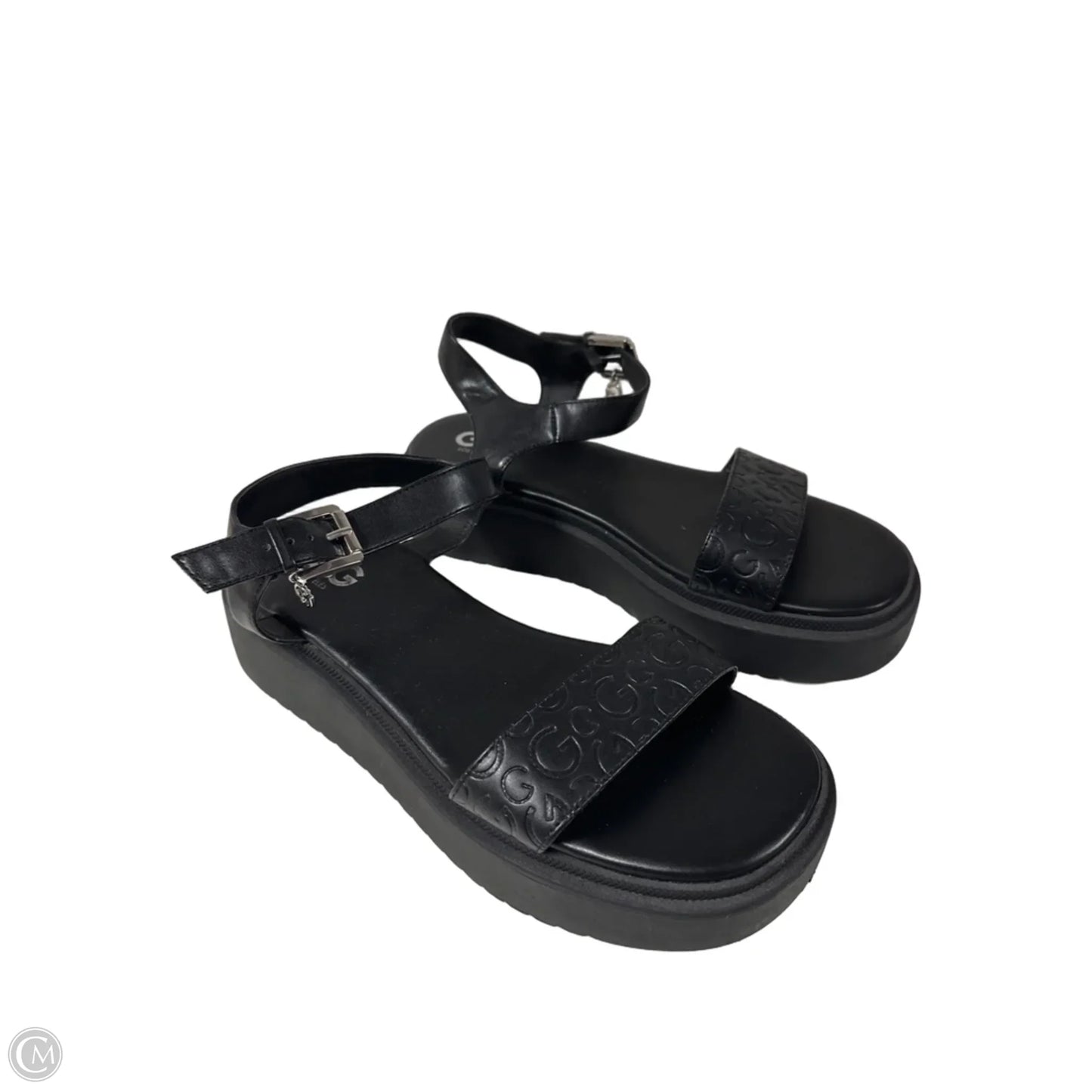Sandals Heels Platform By Clothes Mentor In Black, Size: 9.5