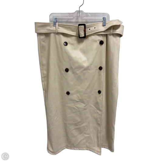 Skirt Midi By Skies Are Blue In Beige, Size: 22