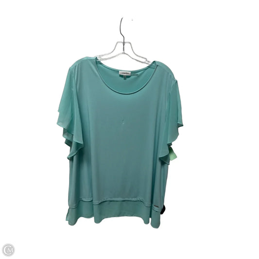 Top Short Sleeve By Calvin Klein In Blue, Size: 2x