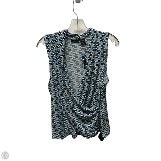 Top Sleeveless By Tahari In Blue & Green, Size: Xl