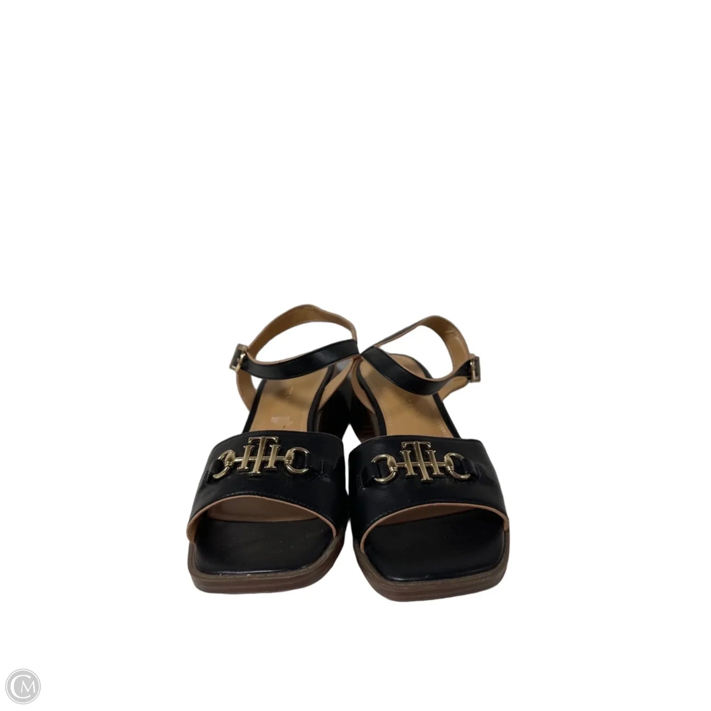 Sandals Heels Block By Tommy Hilfiger In Black, Size: 8.5