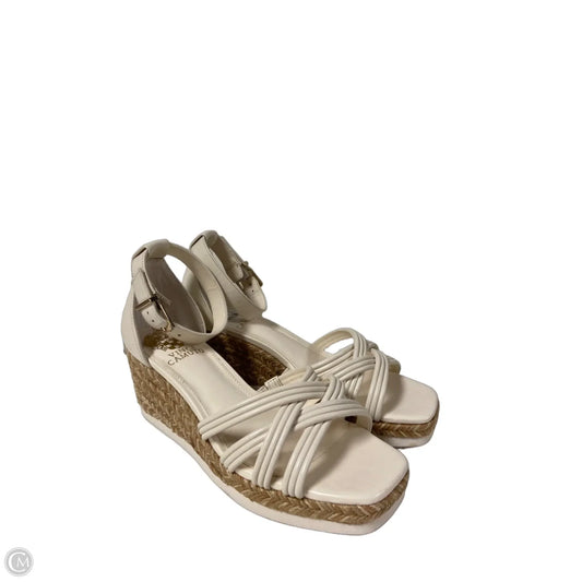 Sandals Heels Wedge By Vince Camuto In Cream, Size: 7.5
