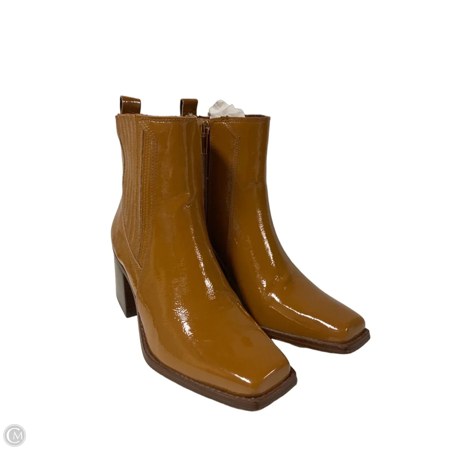 Boots Ankle Heels By Clothes Mentor In Brown, Size: 7.5