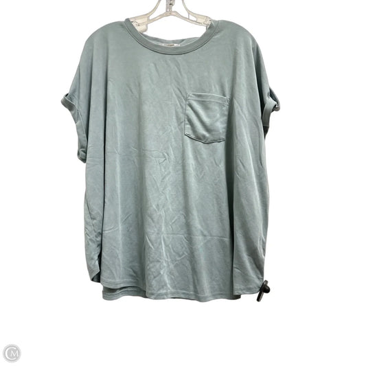 Top Short Sleeve Basic By Cable And Gauge In Blue, Size: 1x